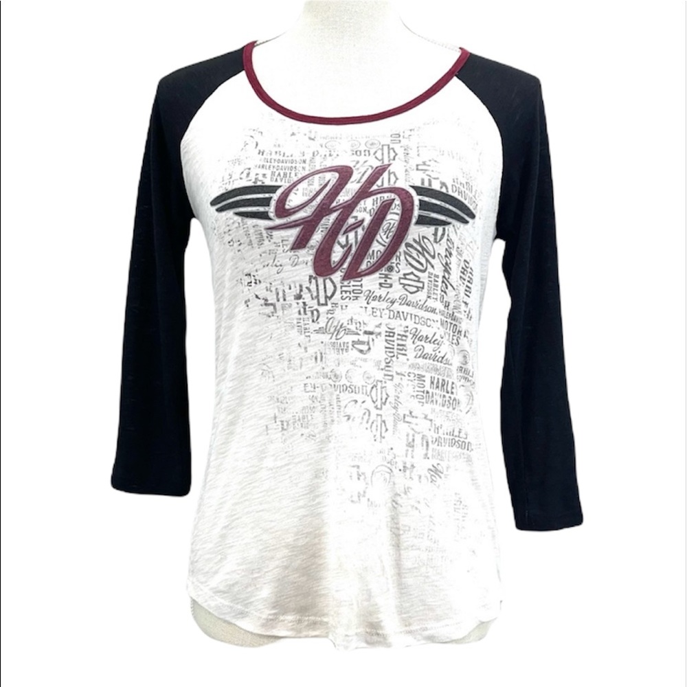 HARLEY-DAVIDSON Women’s 3/4 Sleeve Tee Shirt Size Small